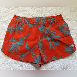 The North Face Red and Green Floral Athletic Shorts